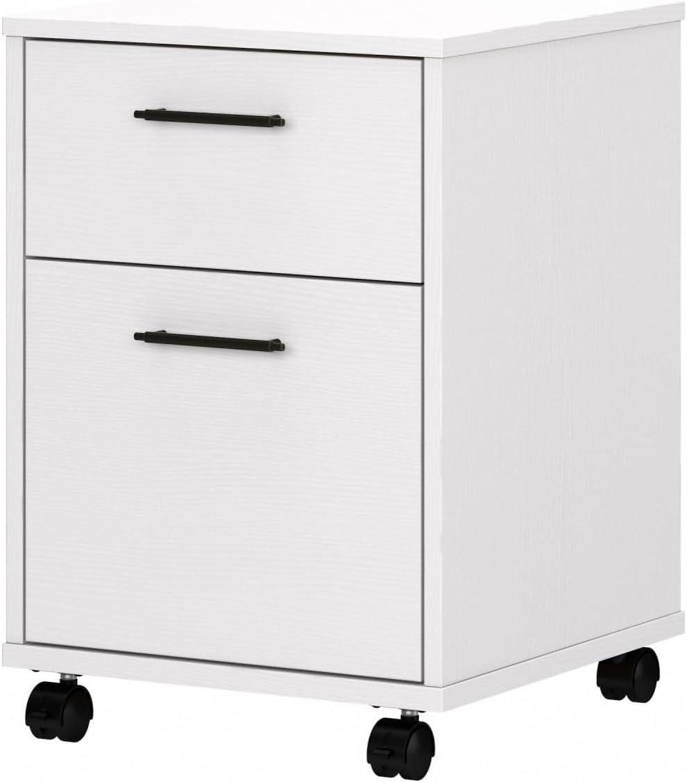 Bush Furniture Key West Mobile File Cabinet, 2 Drawer, Pure White Oak