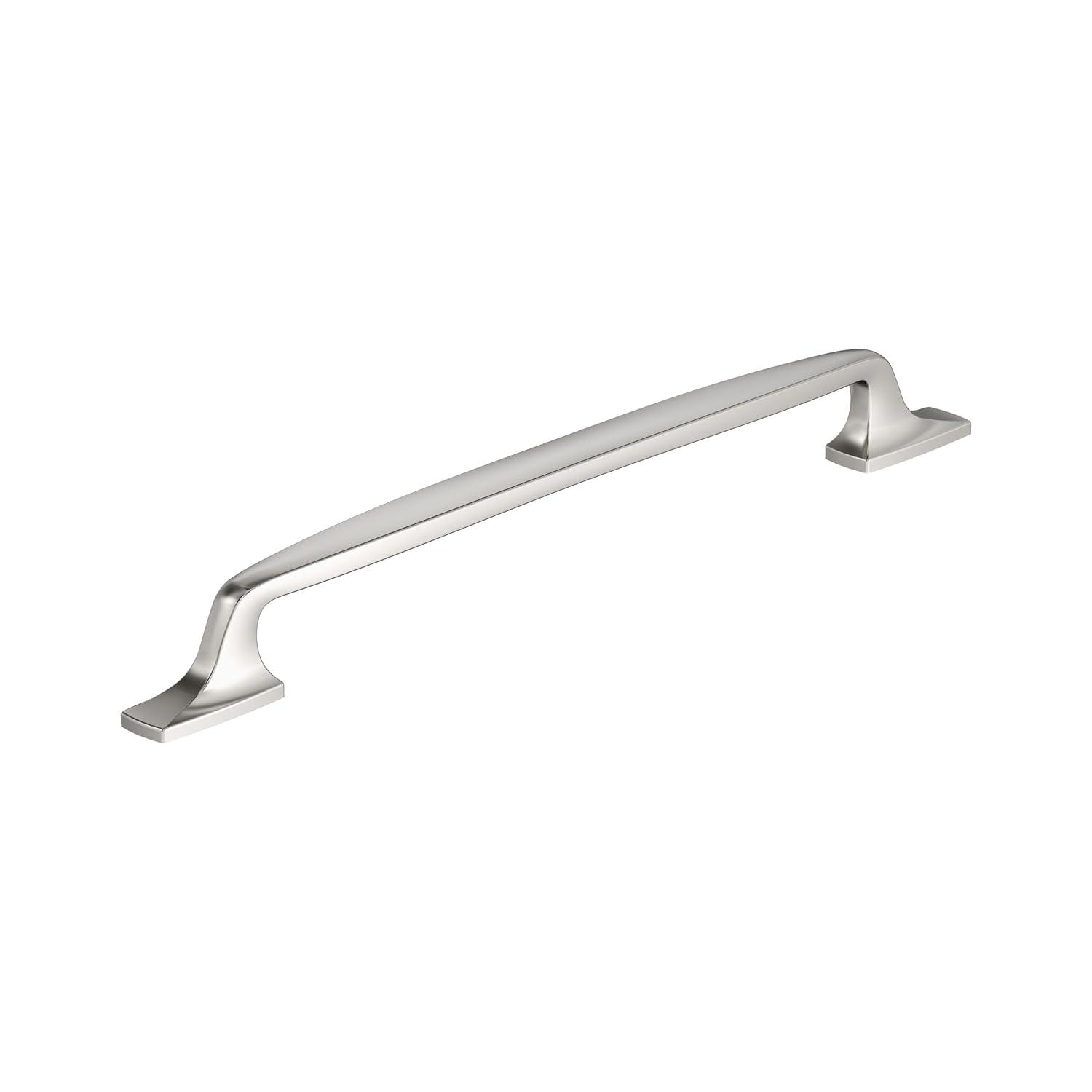 Amerock Highland Ridge 10-1/16 inch (256mm) Center-to-Center Polished Nickel Cabinet Pull