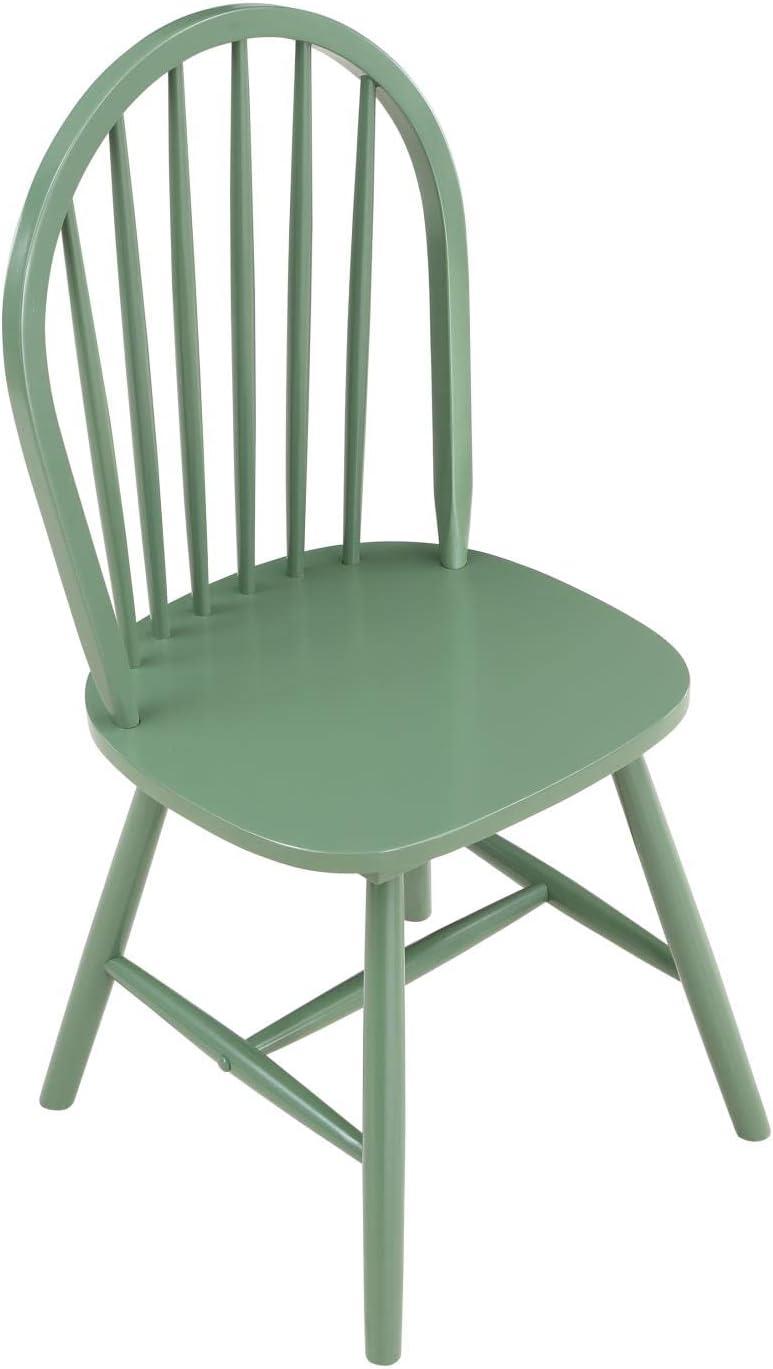 Boraam Carolina Rubberwood Equestrian Green Dining Room Chairs – Set of 2