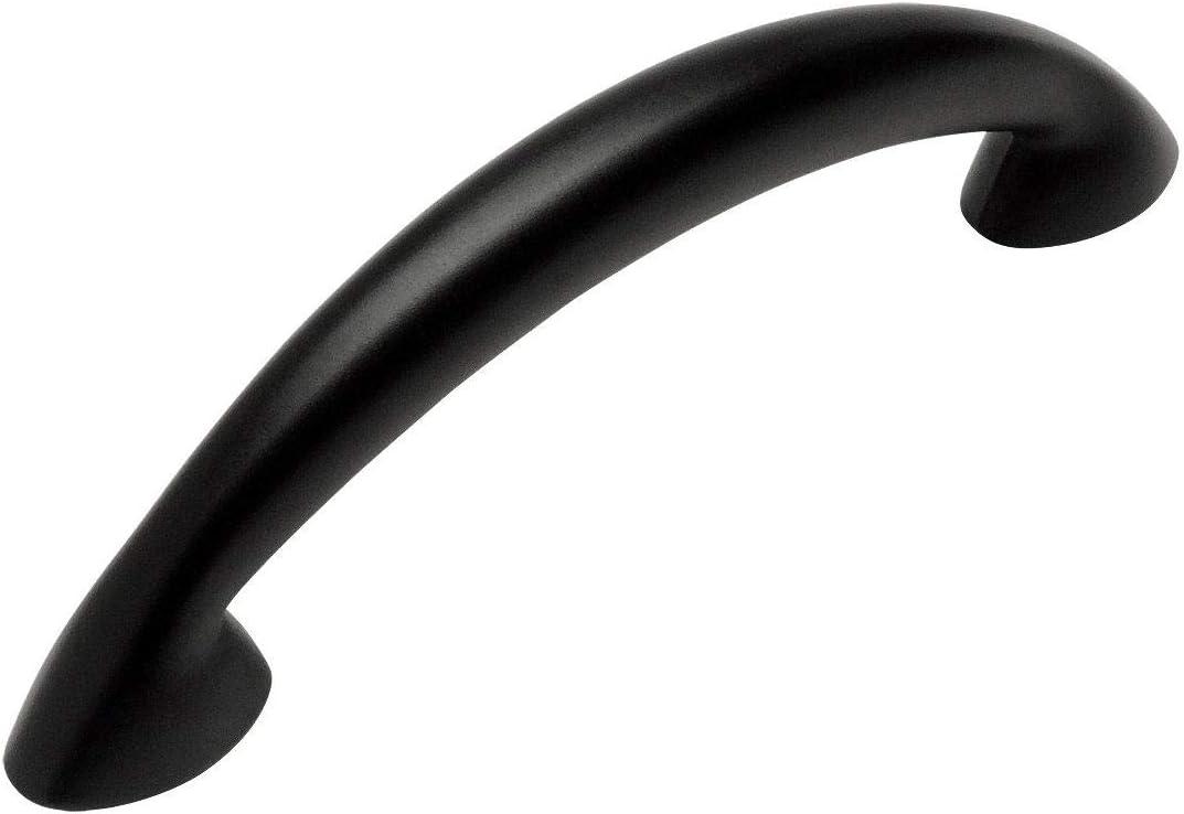 Flat Black Modern Cabinet Arch Handle Pull 2-1/2" - 10 Pack