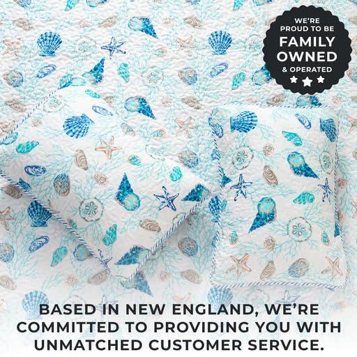 Great Bay Home Coastal Beach Reversible Quilt Set With Shams