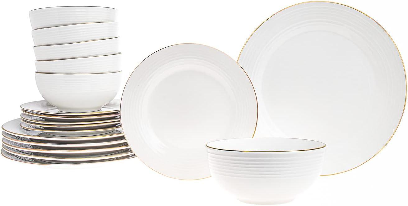 Flori 18 Piece Porcelain Dinnerware Set