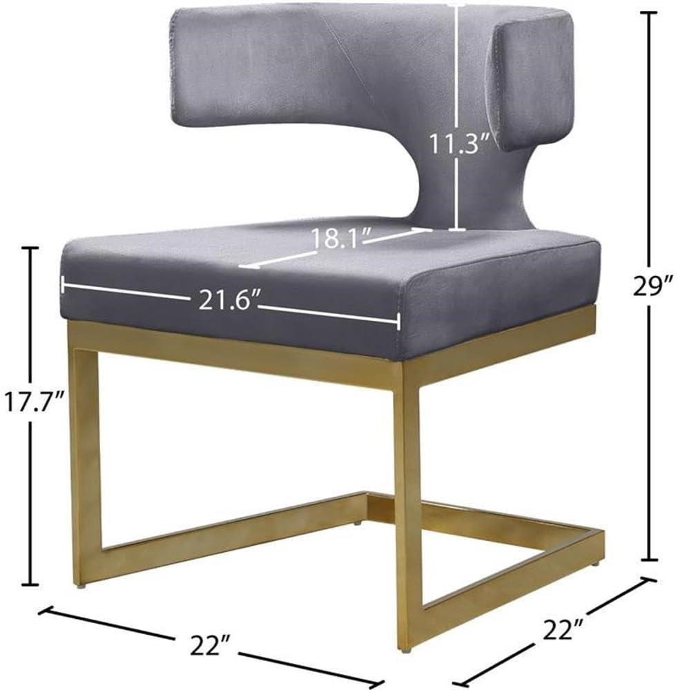 Meridian Furniture Alexandra Gray Velvet Dining Chair