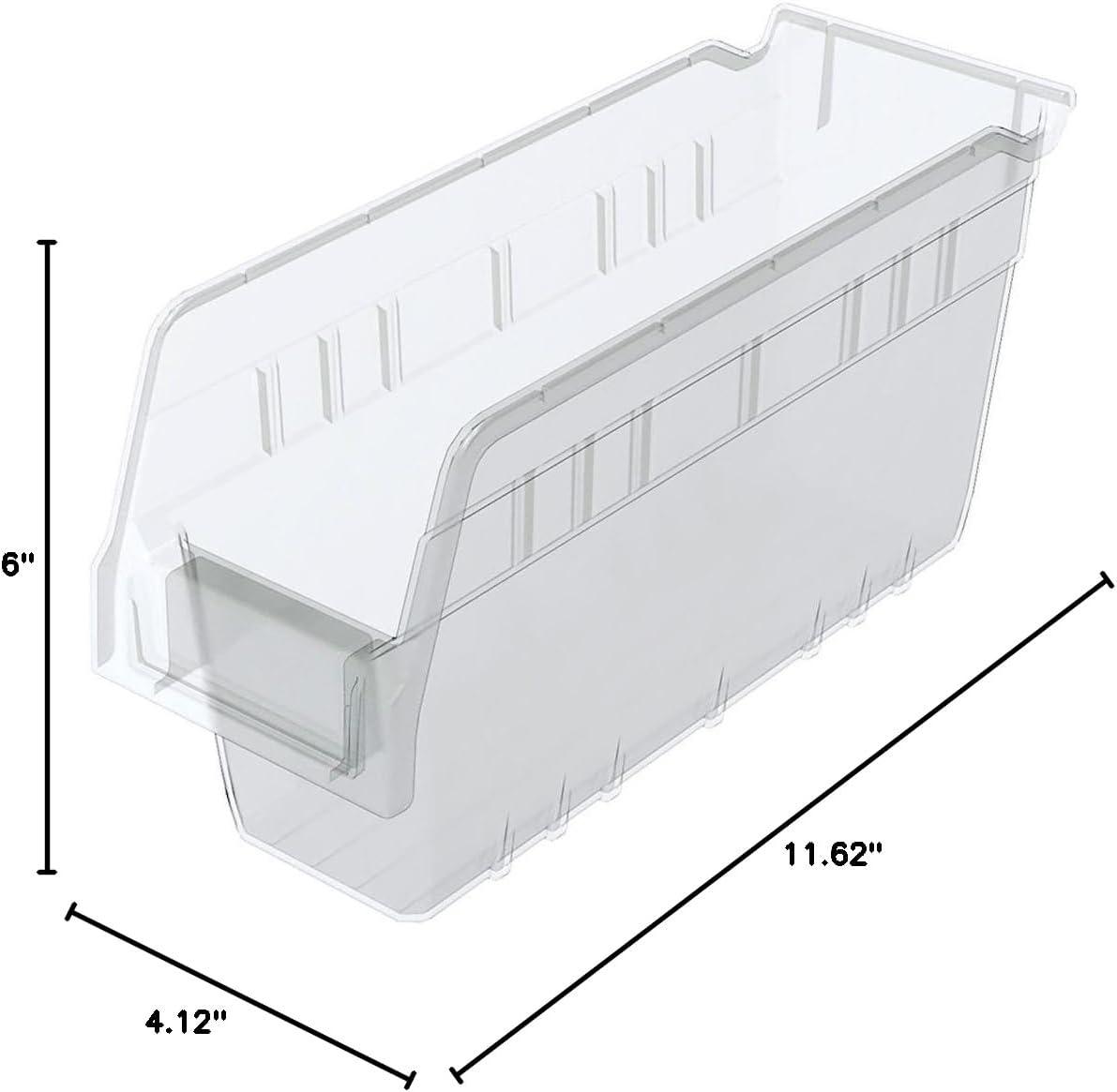 Clear Plastic Nesting Storage Bin with Label Holder, 12-Inch