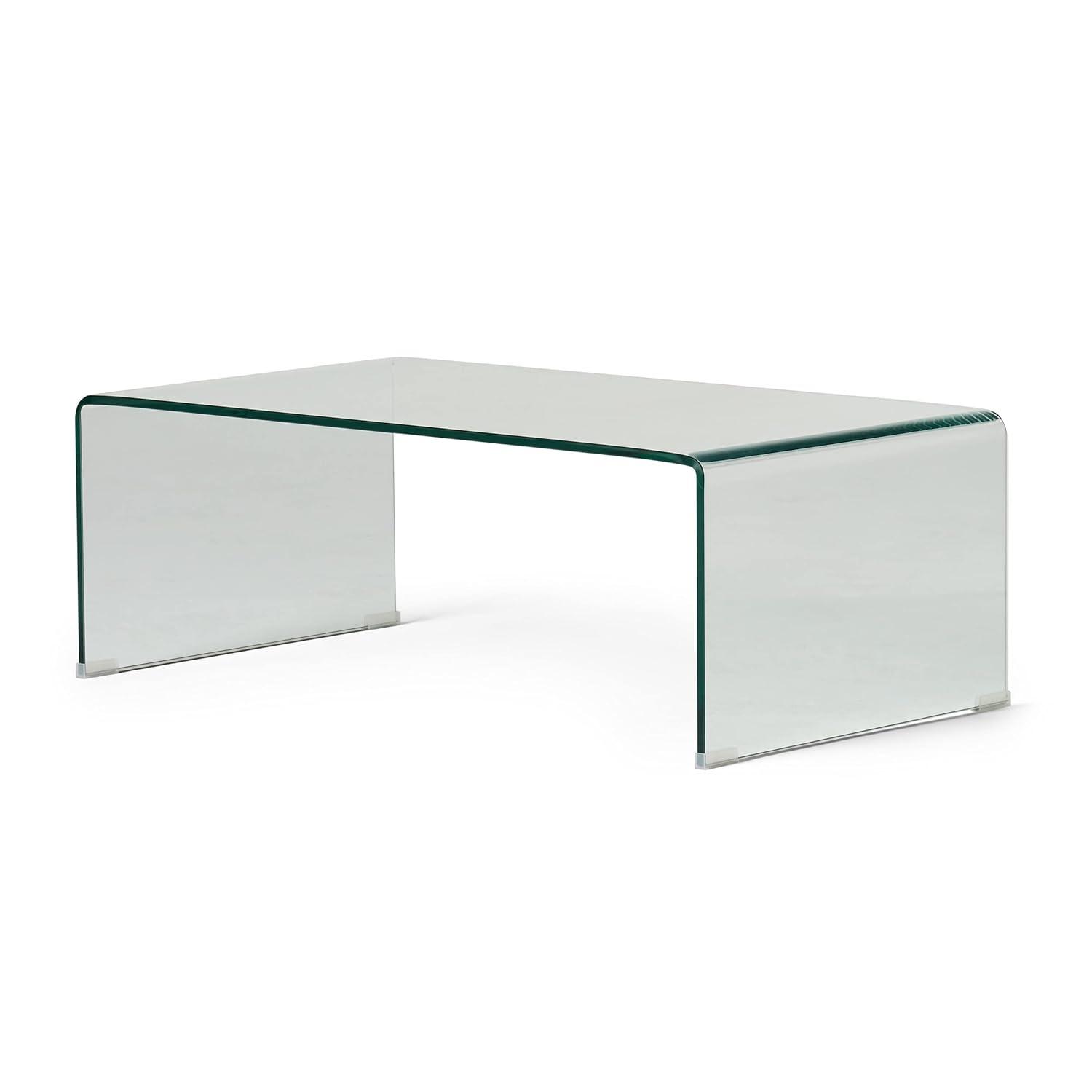 Christopher Knight Home Ramona Glass Rectangle Coffee Table Clear: Tempered Material, No Assembly Required