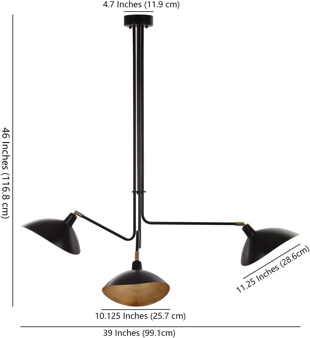 Lewis Metal Pendant Lamp - Black - Safavieh.