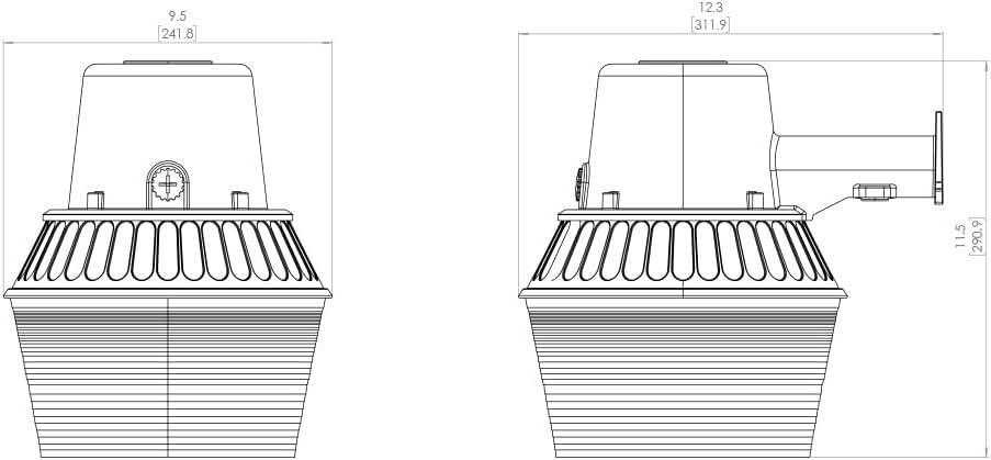 Cooper Lighting AL6501LED Dusk-to-Dawn LED Area Light, 4,000 Lumens, Gray Metal - Quantity 1