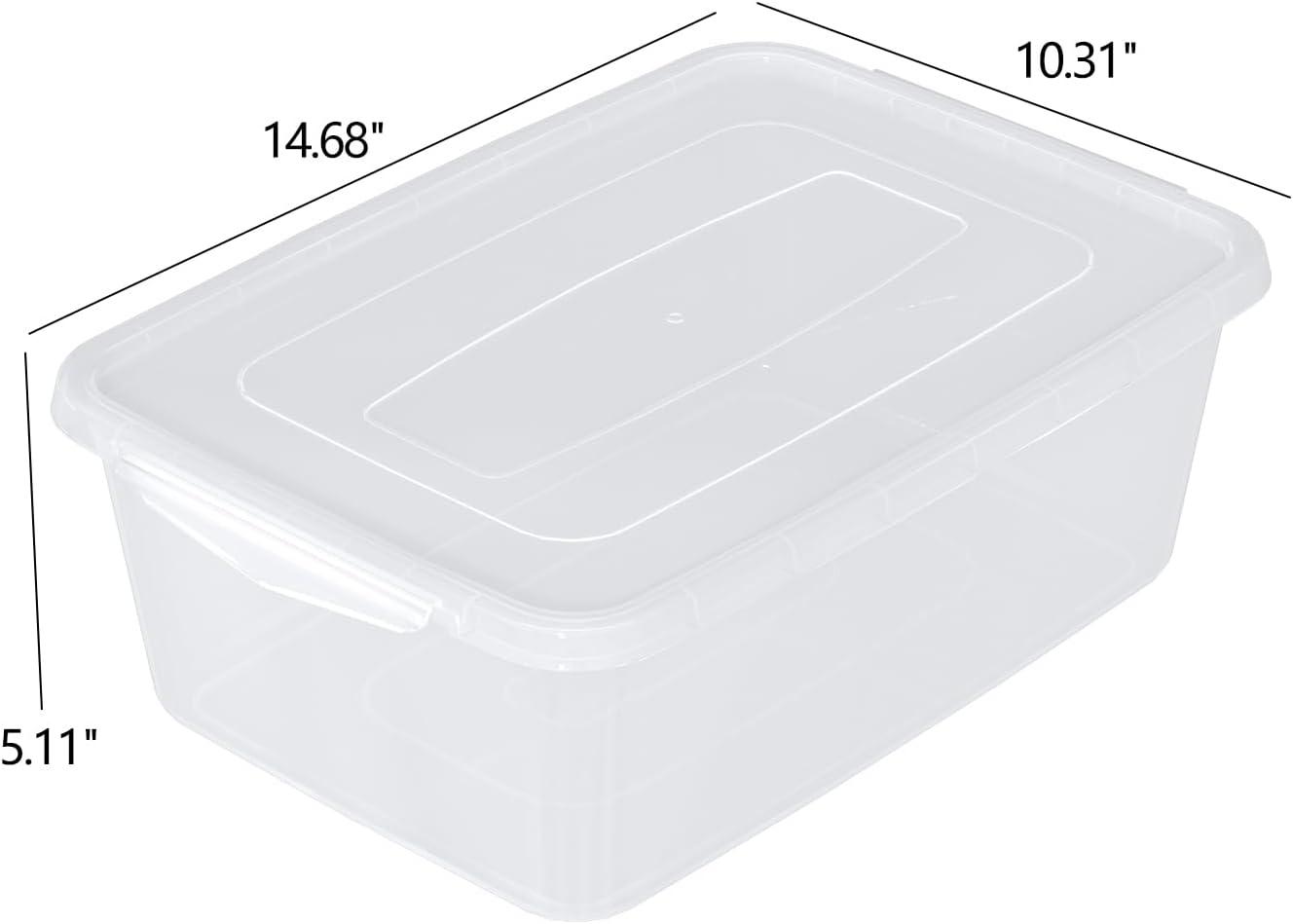 4-Pack 14 L Clear Dough Proofing Box, Food Pizza Storage Container