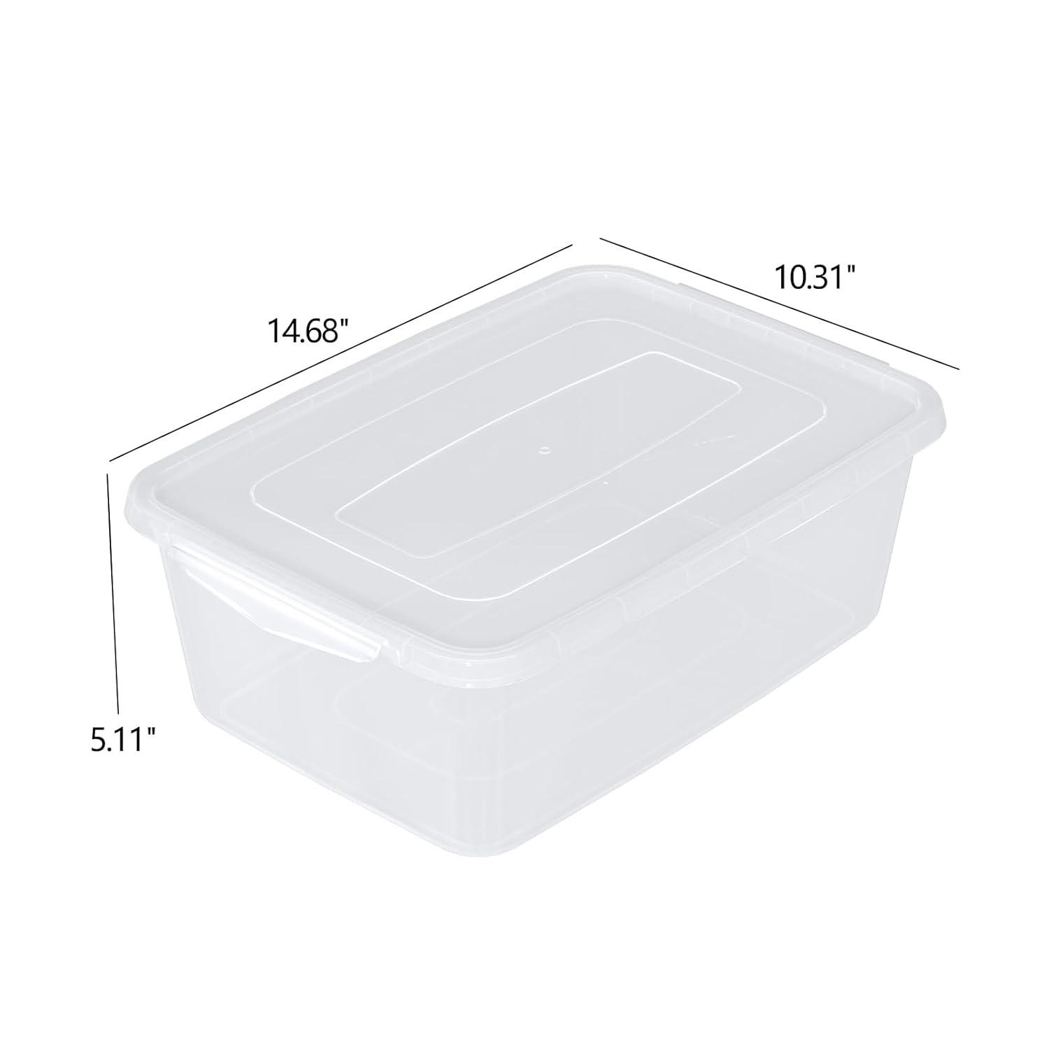 4-Pack 14 L Clear Dough Proofing Box, Food Pizza Storage Container