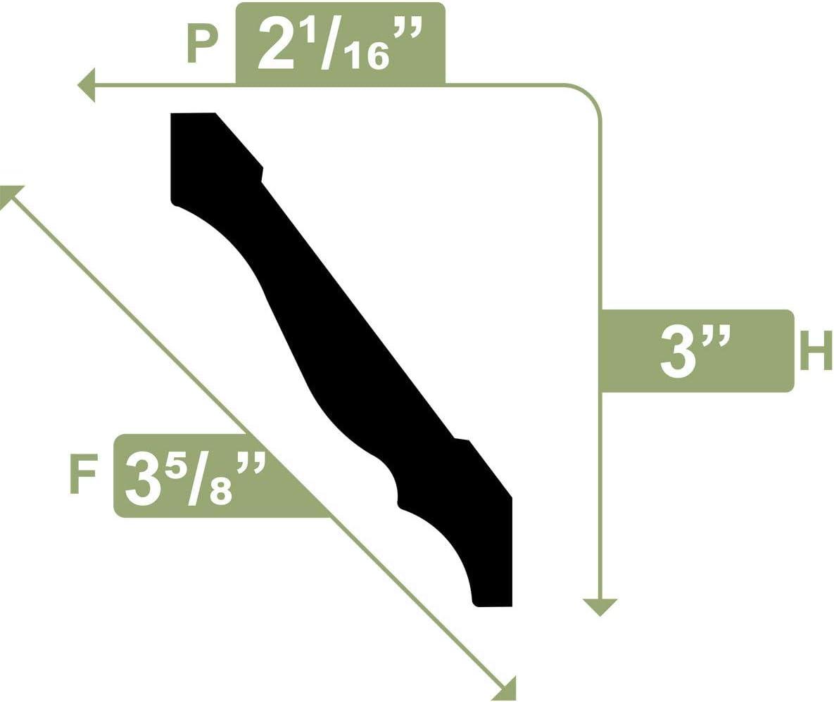 3'' H x 96'' W x 2.125'' D Plastic Crown