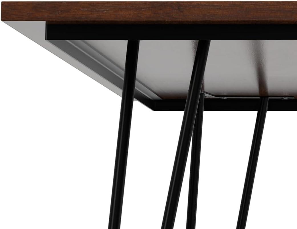 Hunter Solid Wood Top Metal Base Dining Table