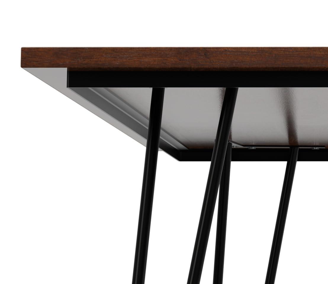 Hunter Solid Wood Top Metal Base Dining Table