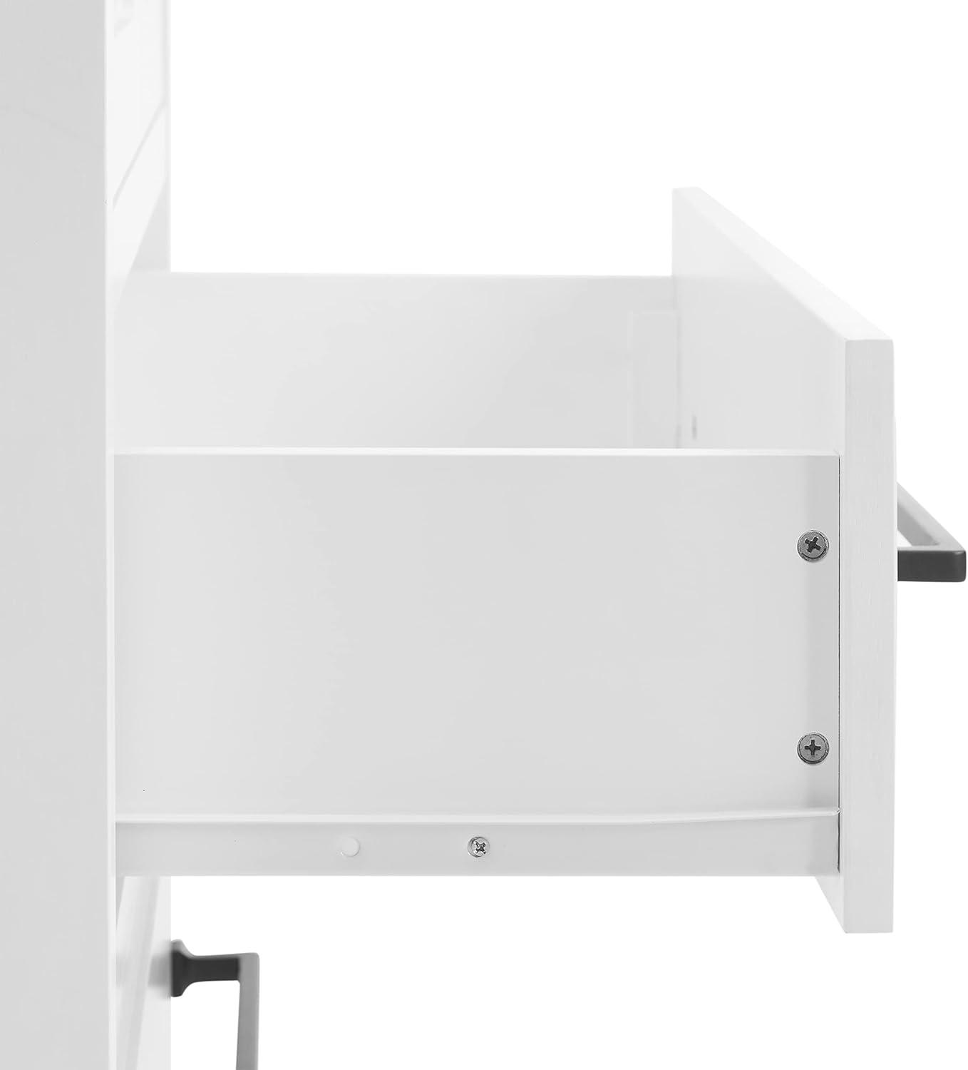 Crosley Genevieve Storage Pantry White: Modern Farmhouse Design, 2 Doors, 2 Drawers, Adjustable Shelves