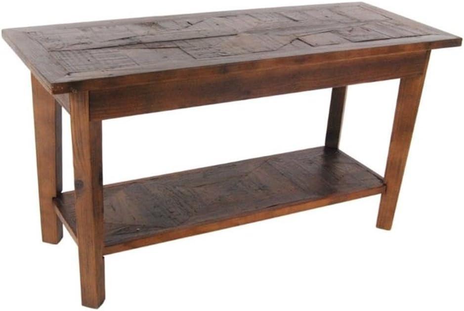 Alaterre Revive 36 in. Solid Wood Bench, 300lbs Weight Capacity, Entryway, Living Room, Storage Shelf, Rustic Industrial Home Decor, Natural