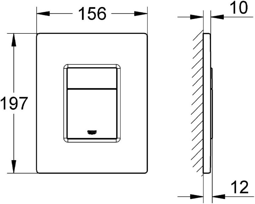 Cosmopolitan Dual-Flush Wall-Mounted Toilet Flush Plate in Brushed Chrome