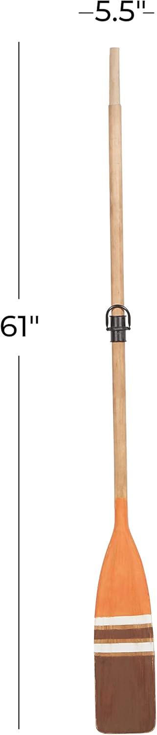 DecMode Multi Colored Wood Novelty Canoe Oar Paddle Wall Decor with Arrow and Stripe Patterns (2 Count)