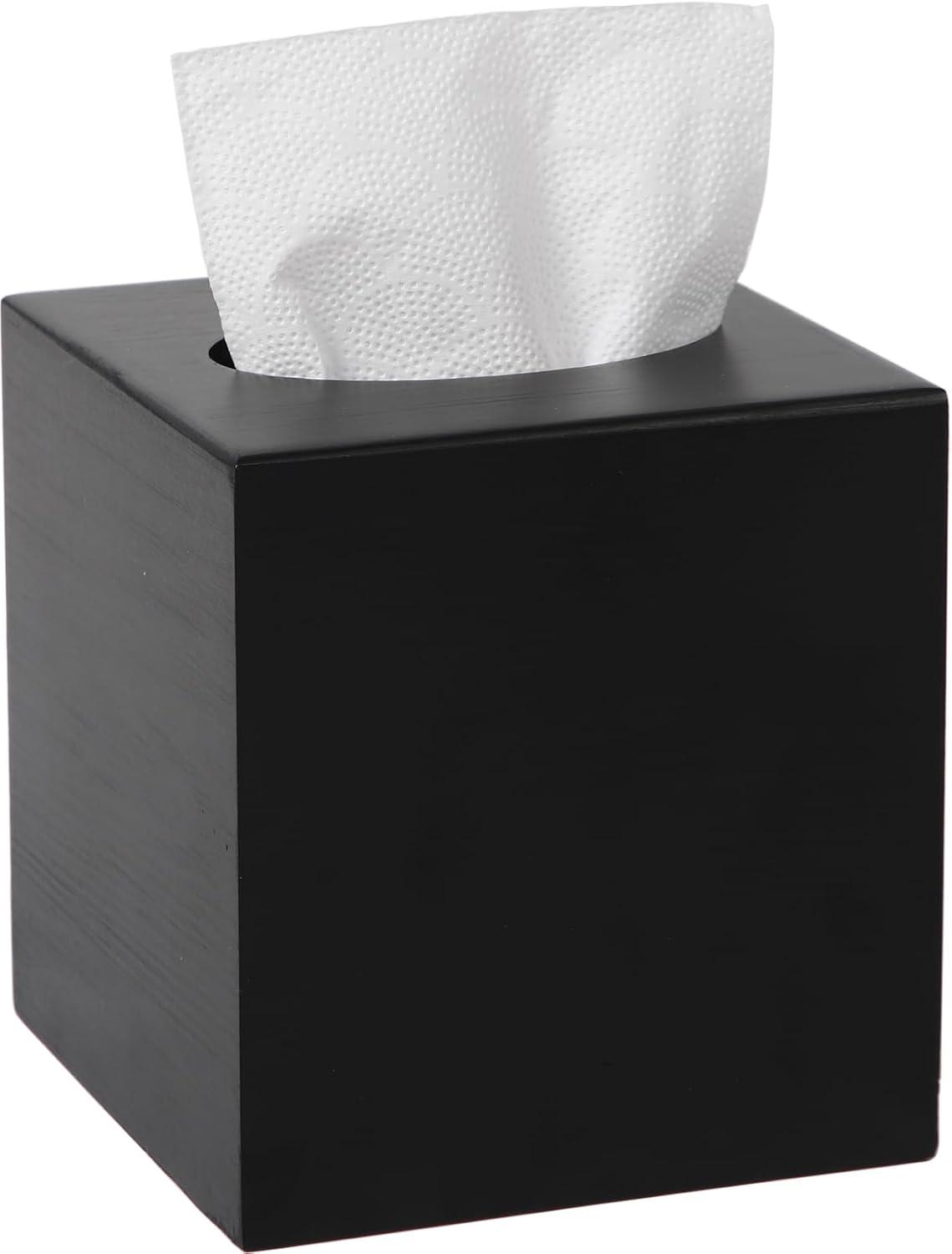 Hokku Designs Square Camphorwood Tissue Box Cover, Bottom Can Slide Out, Suitable For Bathroom, Bedroom, Dining Table, Office