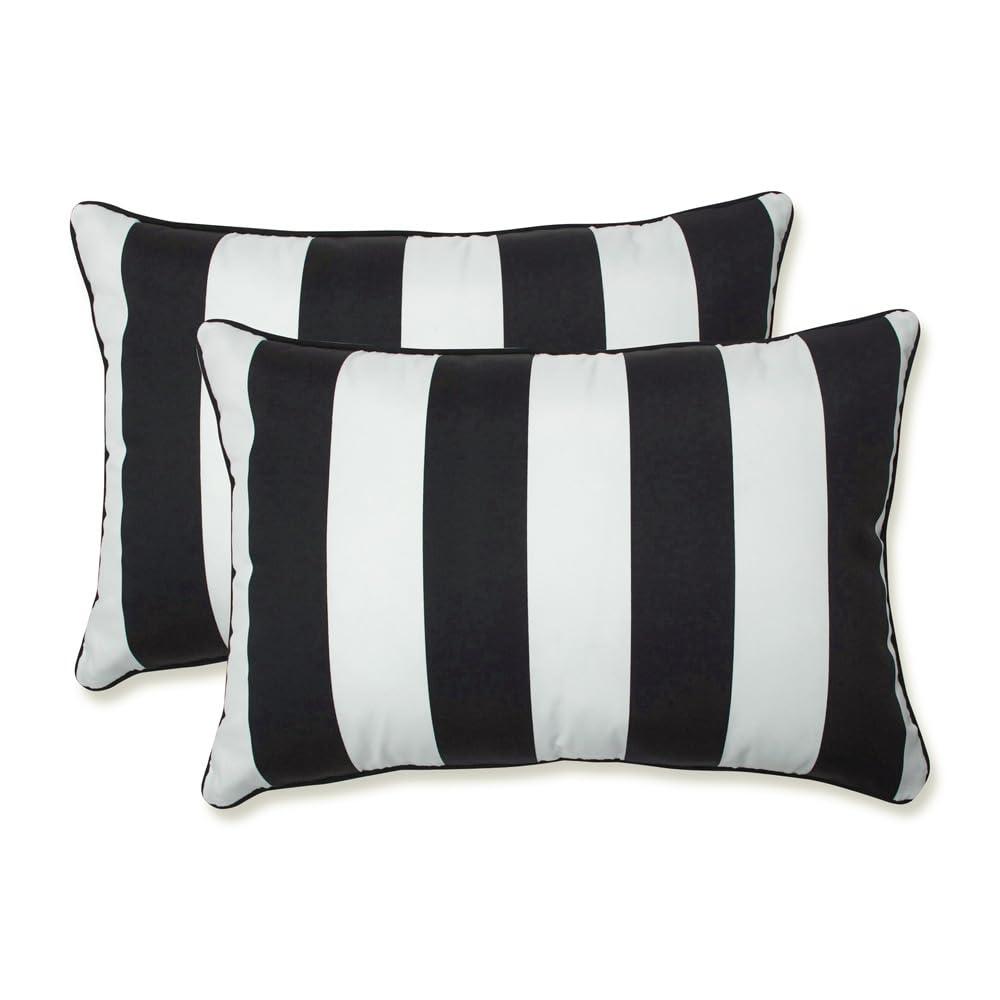 Pillow Perfect Striped Indoor/Outdoor Reversible Throw Pillow (Set of 2)