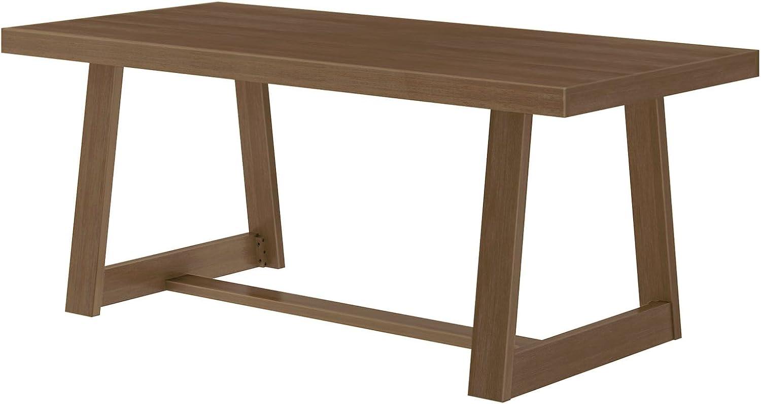 Pecan Wirebrush Solid Pine Wood Dining Table for Six