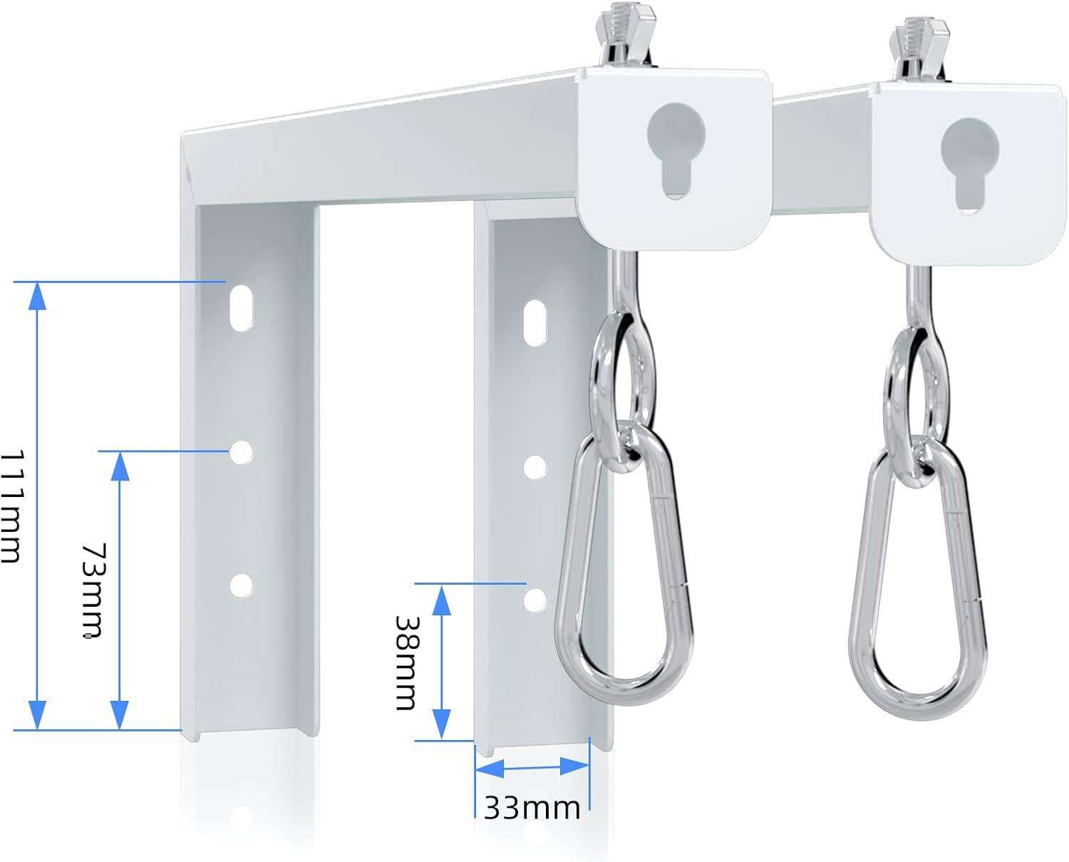 WALI Universal Projector Screen Ceiling Mount, Wall Hanging Mount L-Brackets, 12 inch Adjustable Extension with Hook Kit, Perfect Projector Screen Placement Hold up to 80 lbs (PSM001XL-W), White