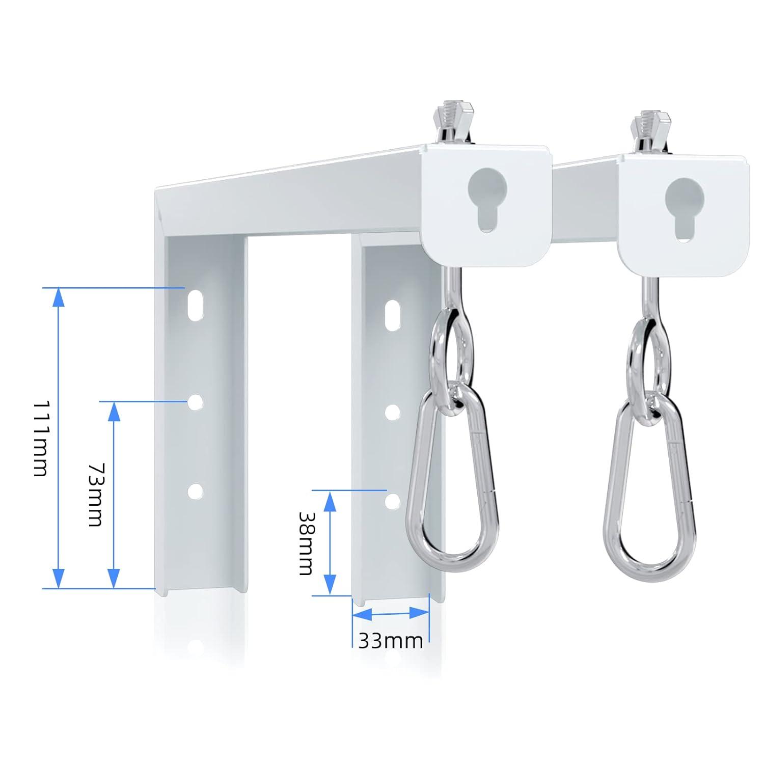 WALI Universal Projector Screen Ceiling Mount, Wall Hanging Mount L-Brackets, 12 inch Adjustable Extension with Hook Kit, Perfect Projector Screen Placement Hold up to 80 lbs (PSM001XL-W), White