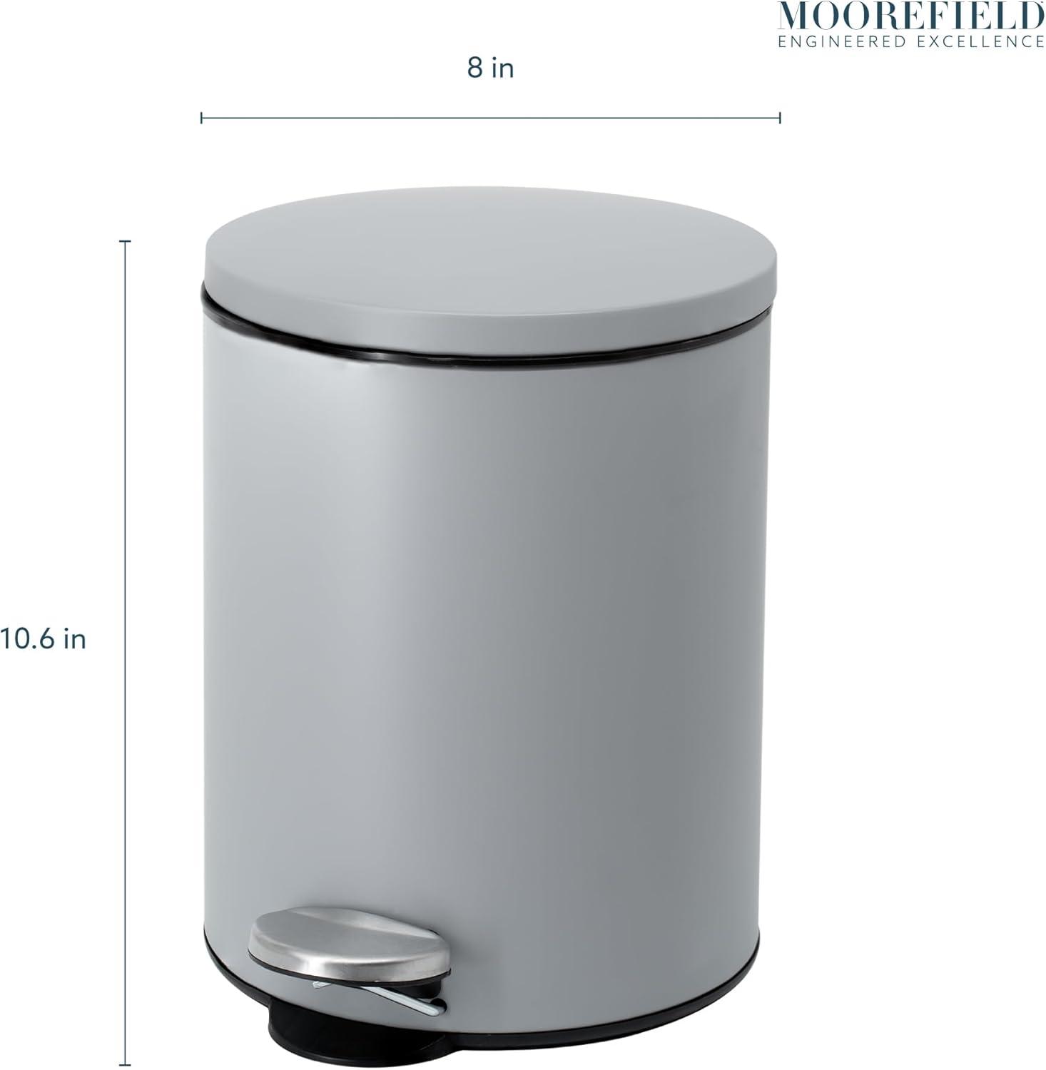 Round slow-close bathroom wastebin with premium pedal and lid (5L)