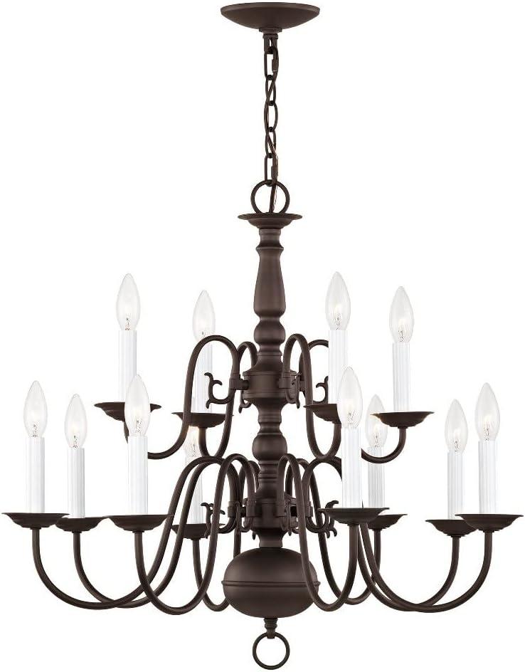 Livex Lighting Williamsburgh 12 - Light Chandelier in  Bronze