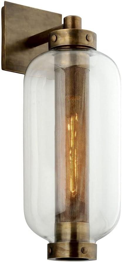 Troy Lighting Atwater 1 - Light Wall Light in  Vintage Brass Clear Shade