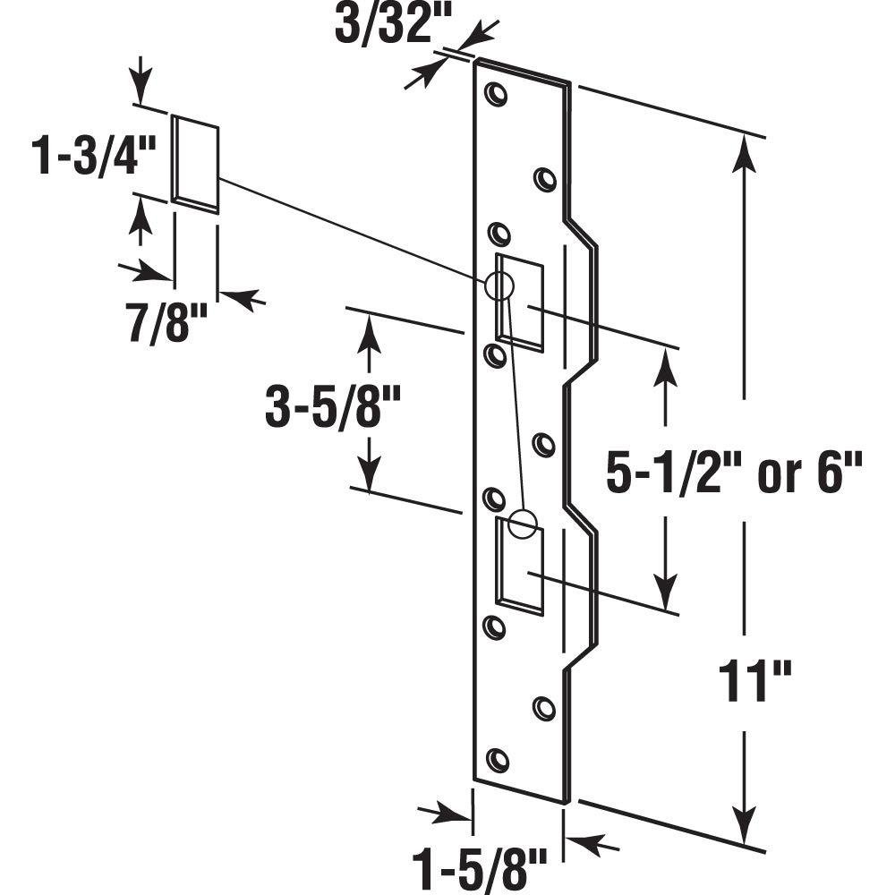 Max Security Satin Nickel Steel Weather Resistant Strike Plate