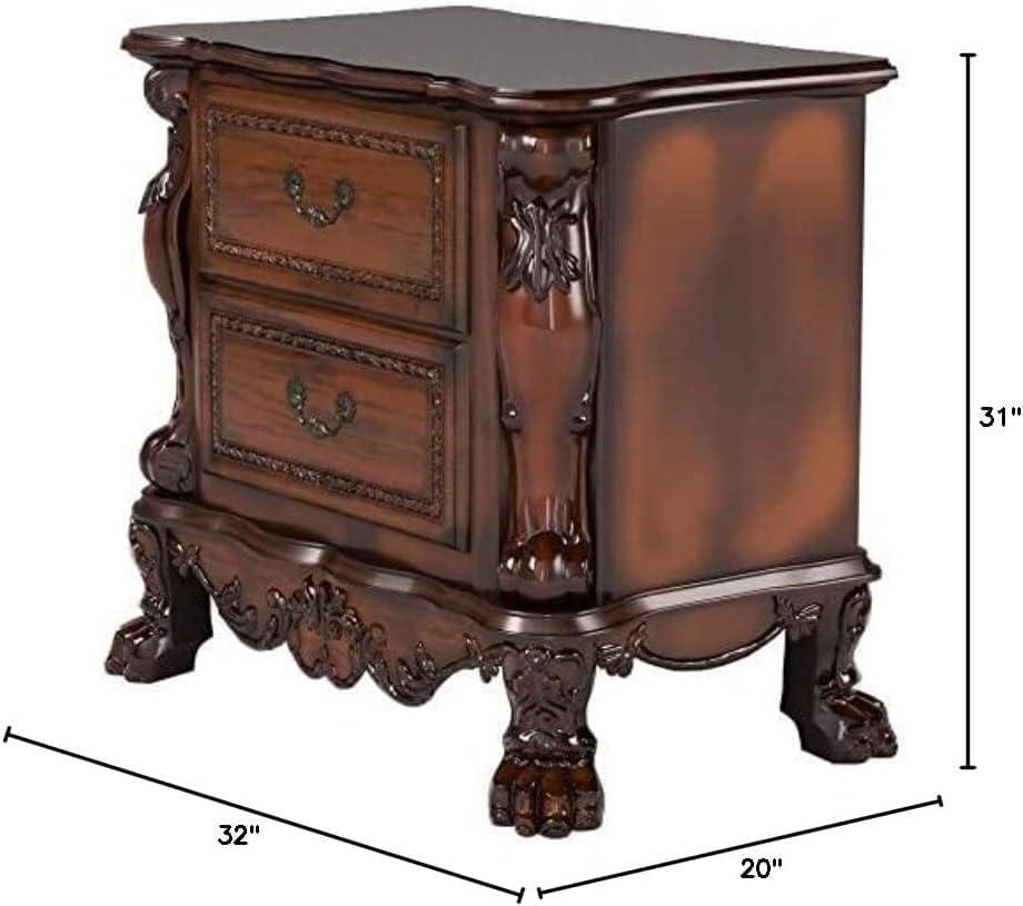 32" Cherry Oak Traditional 2-Drawer Nightstand