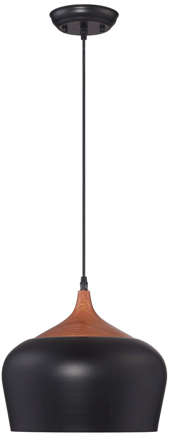 Possini Euro Design Felton Black Mini Pendant Light 12" Wide Farmhouse Rustic Rounded Shade for Dining Room Home Foyer Kitchen Island Entryway Bedroom