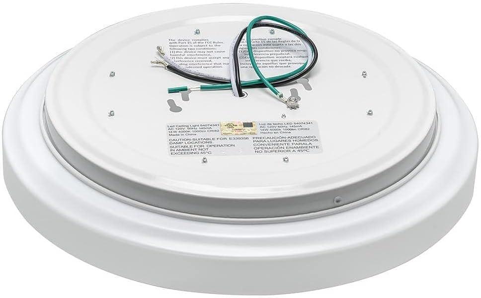 Hampton Bay 12 in. Round LED Flush Mount Light Pantry Laundry Closet Light 1000 Lumens Dimmable 4000K Bright White, 54074391