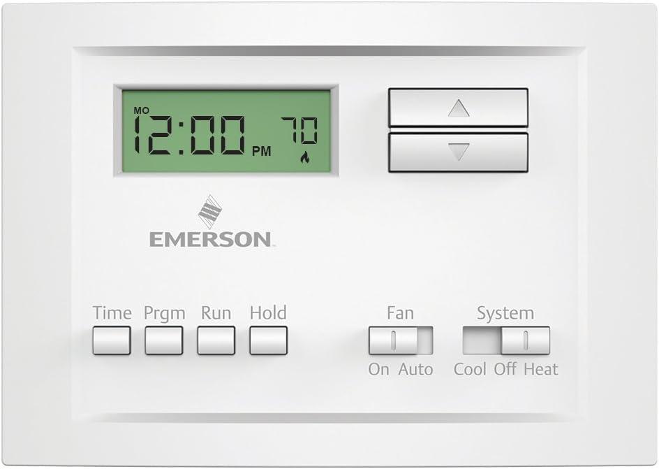 White Programmable Digital Heat Pump Thermostat with Touchscreen