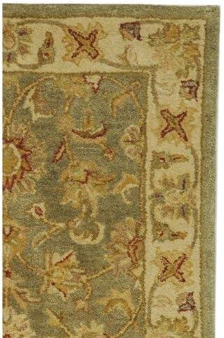 Elegant Antiquity Green & Gold Hand-Tufted Wool Rug 11' x 15'