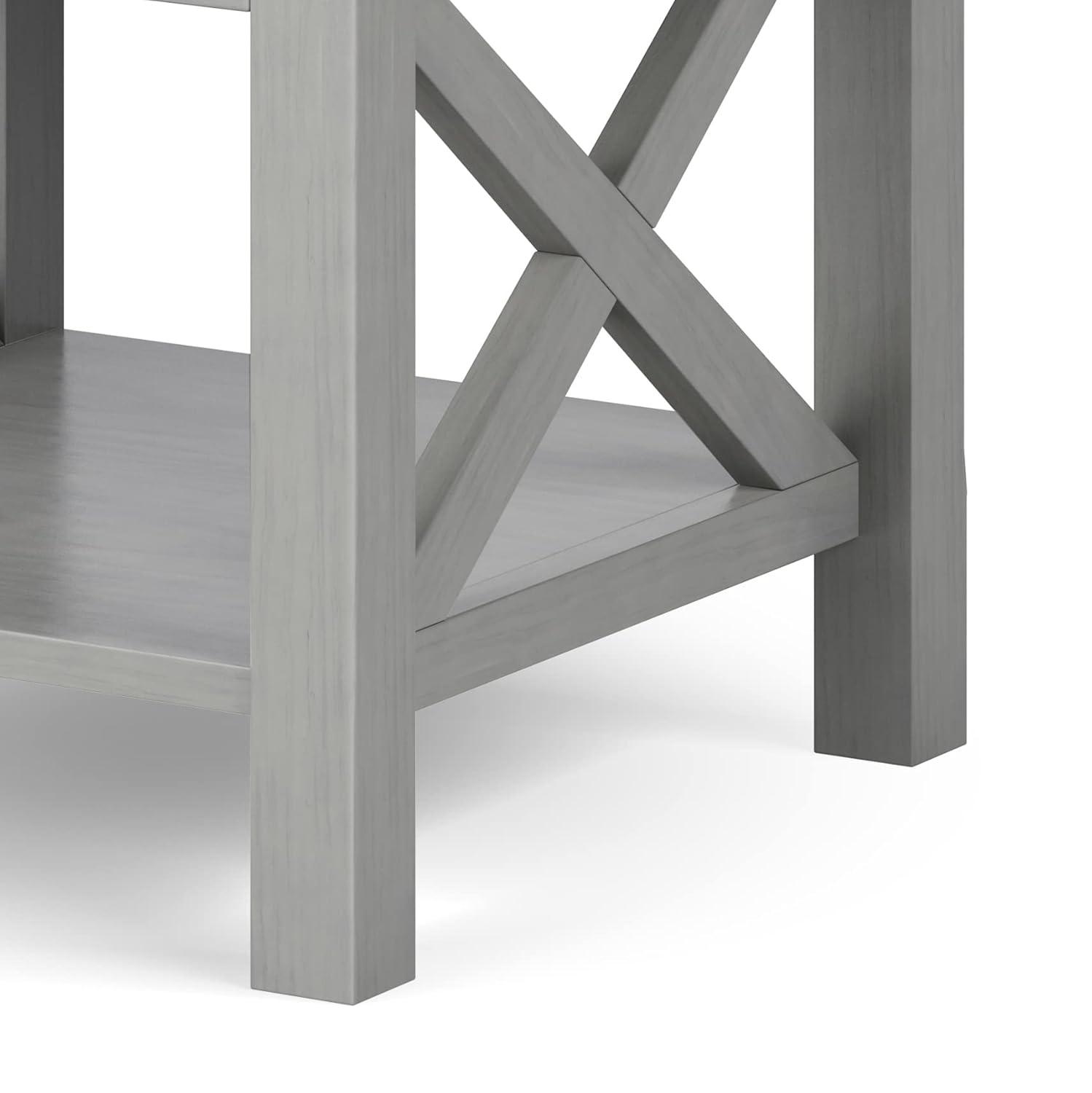 Simpli Home Kitchener 21"W Solid Mango Wood Square End Table with Storage Drawer