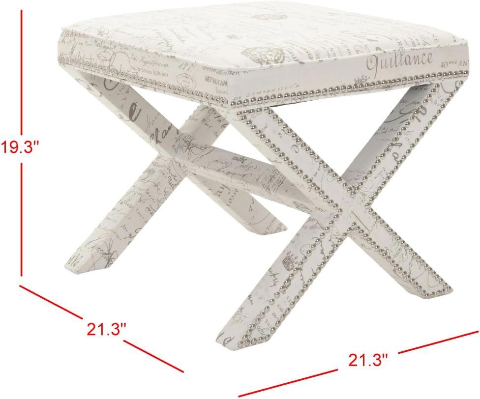 Palmer Ottoman with Nail Heads  - Safavieh