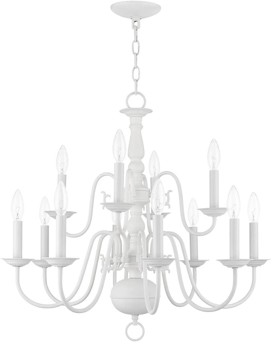 Livex Lighting Williamsburgh 12 - Light Chandelier in  White
