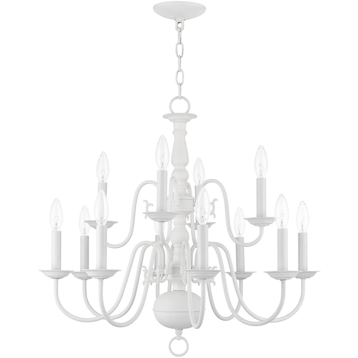 Livex Lighting Williamsburgh 12 - Light Chandelier in  White