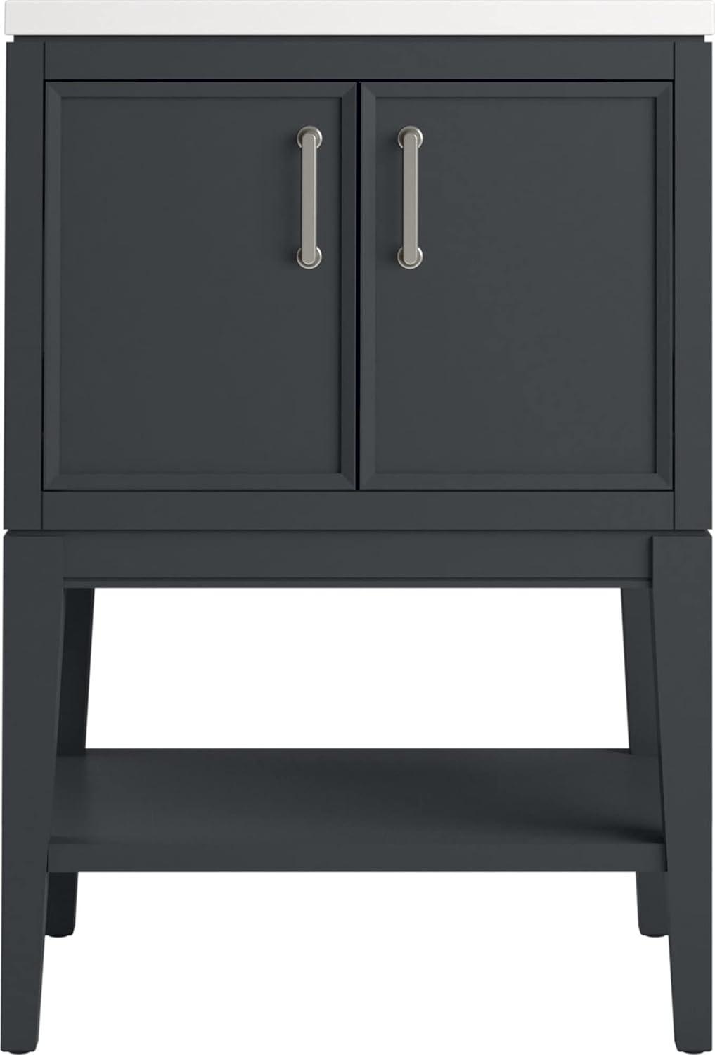 Winnow 24" Freestanding Single Bathroom Vanity Cabinet with Sink and Quartz Top