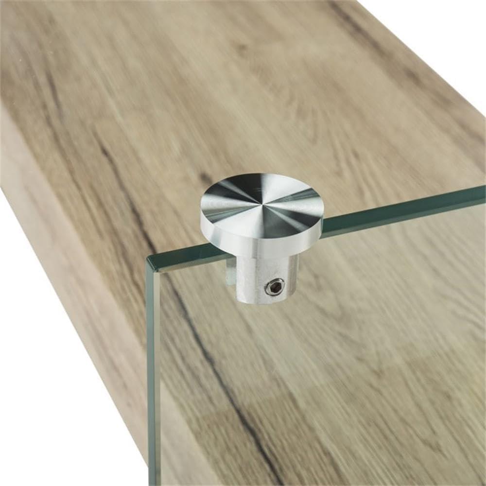 Kayley Coffee Table - Glass/Natural Wood Rack - Safavieh