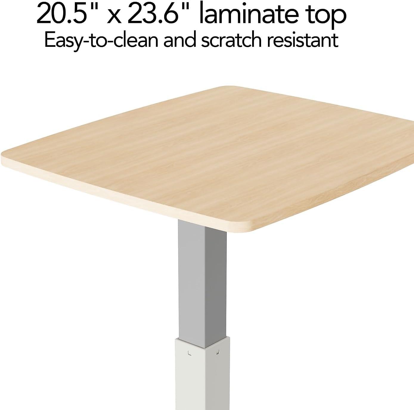 Union & Scale Essentials 24"W Adjustable Standing Mobile Desk Natural (UN60413-CC)