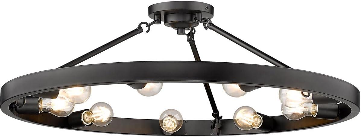 Castile Modern Matte Black 9-Light Semi-Flush Industrial Fixture