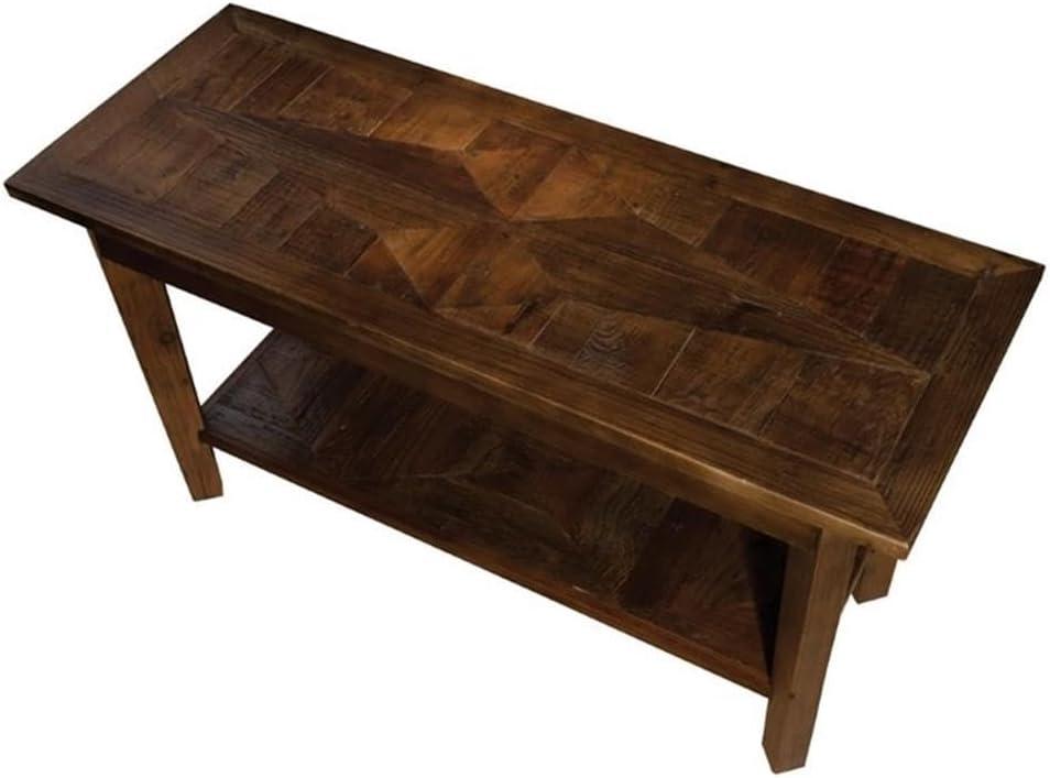 Alaterre Revive 36 in. Solid Wood Bench, 300lbs Weight Capacity, Entryway, Living Room, Storage Shelf, Rustic Industrial Home Decor, Natural
