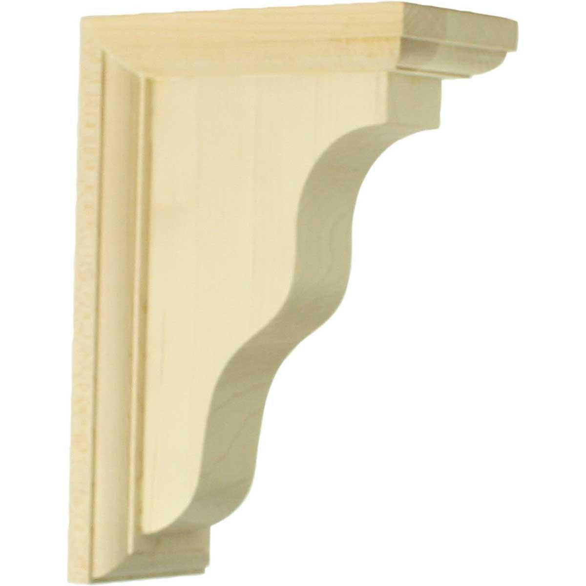 Ekena Millwork 2 1/4"W x 5"D x 7"H Hamilton Traditional Bracket, Rubberwood