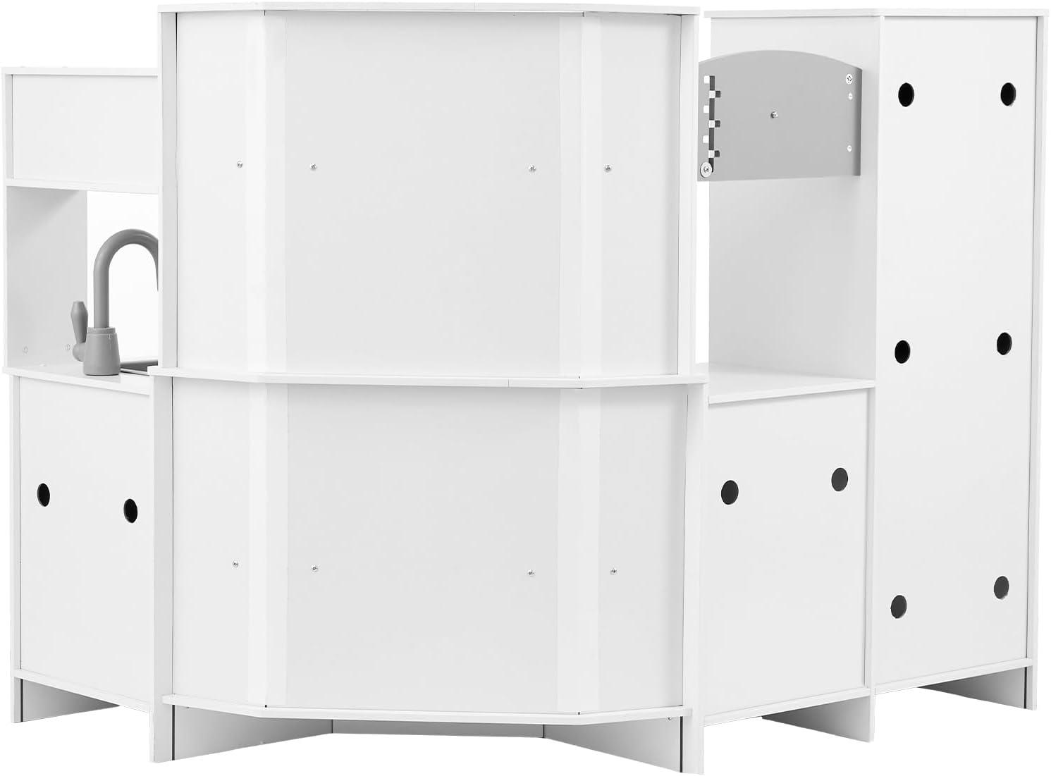 Kitchen Playset Kids Pretend Cooking Play Toy 24 Piece Accessories Children Pretend Play Toy White