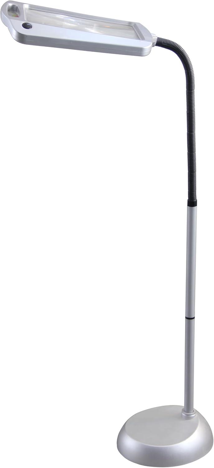 daylight24 Full Page Magnifier Floor Lamp, Silver