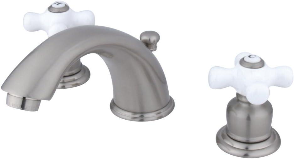 Kingston Brass Magellan Two-Handle 3-Hole Deck Mount Widespread Bathroom Faucet with Retail Pop-Up Drain
