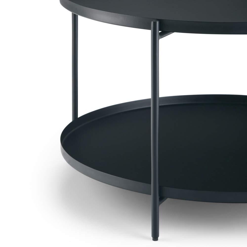 Monet Industrial 32 inch Wide Metal Metal Coffee Table in Black