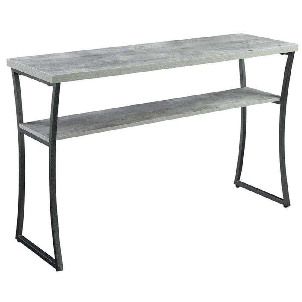 Convenience Concepts X-Calibur Console Table with Shelf, Faux Birch/Slate Gray