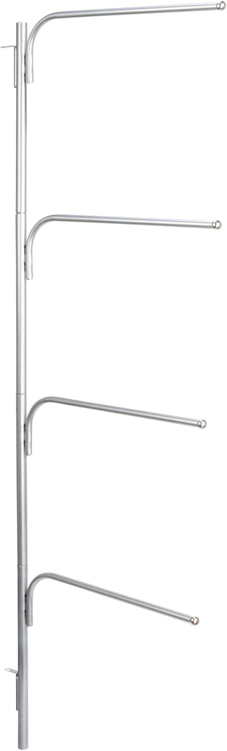 Hinge-It Clutterbuster Family Towel Bar, Silver